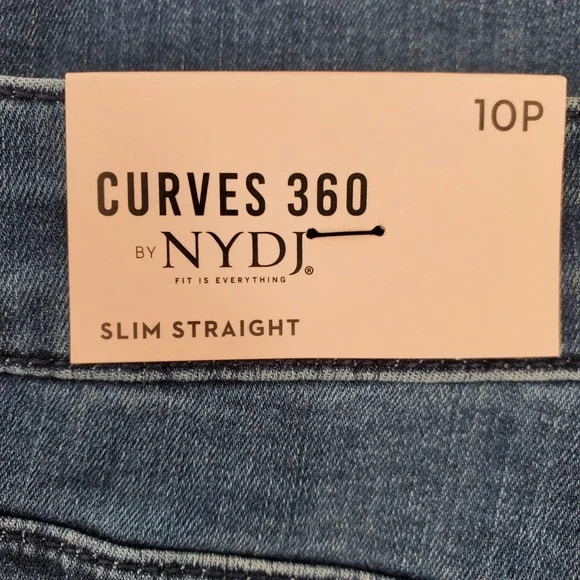 NYDJ Curves 360 Womens 10P Slim Straight Crop Jeans Caliente Dark Wash Denim - Picture 7 of 10